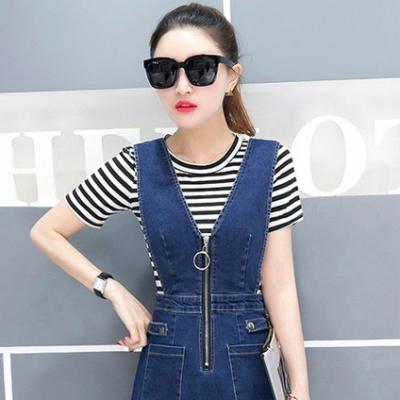 ĐẦM YẾM JEAN CỔ V DÂY KÉO TRƯỚC NGỰC (KHÔNG KÈM ÁO THUN) - Y13